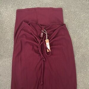 SKIMS Soft Lounge Long Rutched Skirt.